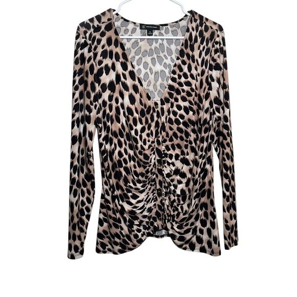 INC International Concepts Blouse Women's XL V-Neck Button Up Long Sleeve Top - Picture 1 of 9